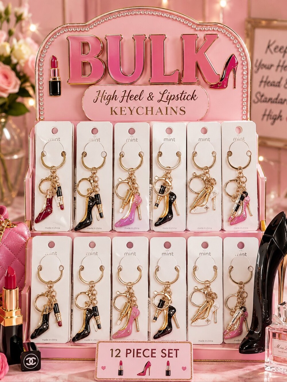 Bulk High Heel Shoe And Lipstick Keychains